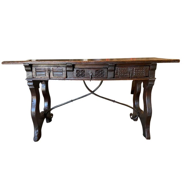 Spanish Spanish 17th Century Console Table - Desk For Sale - Image 3 of 12