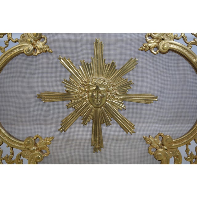 French Bronze Fireplace Screen W. Lady Face Mounts For Sale - Image 15 of 15