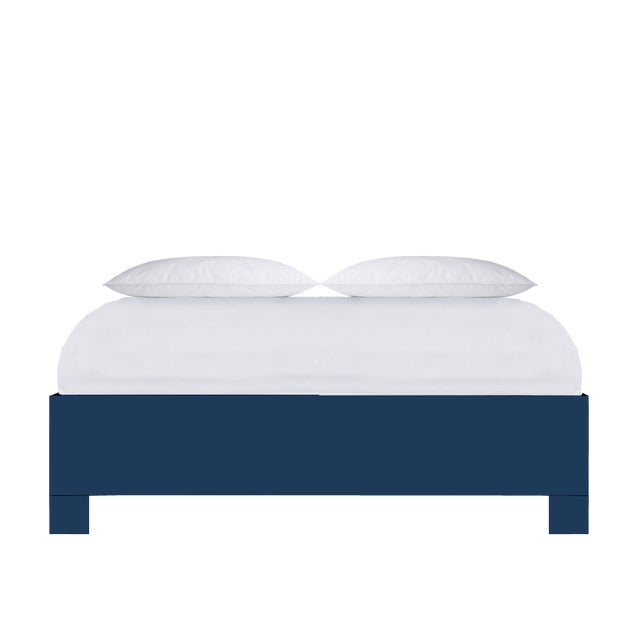 Wood Liam Platform Bed Double - Navy For Sale - Image 7 of 12
