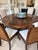 2000 - 2009 Contemporary Chesnut Round Dining Table and 8 Chairs For Sale - Image 5 of 7