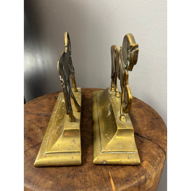 Early 20th Century Antique English Brass Bookend Doorstops For Sale - Image 5 of 11