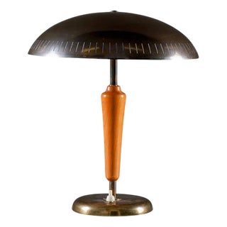Swedish Modern Brass Table Lamp attributed to Böhlmarks, 1940s For Sale