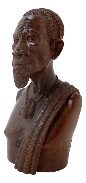 Congolese Bust in Wenge, Mid-20th Century