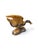 Striking vintage decorative duck sculpture featuring a dramatic combination of richly textured gold-tone and polished...