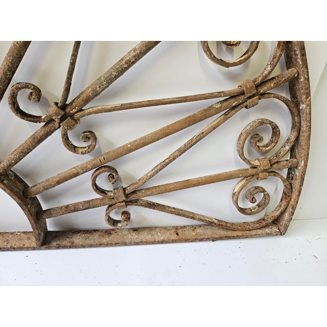 Late 19th Century Antique Wrought Iron Arched Fanlight Transom Grille ...