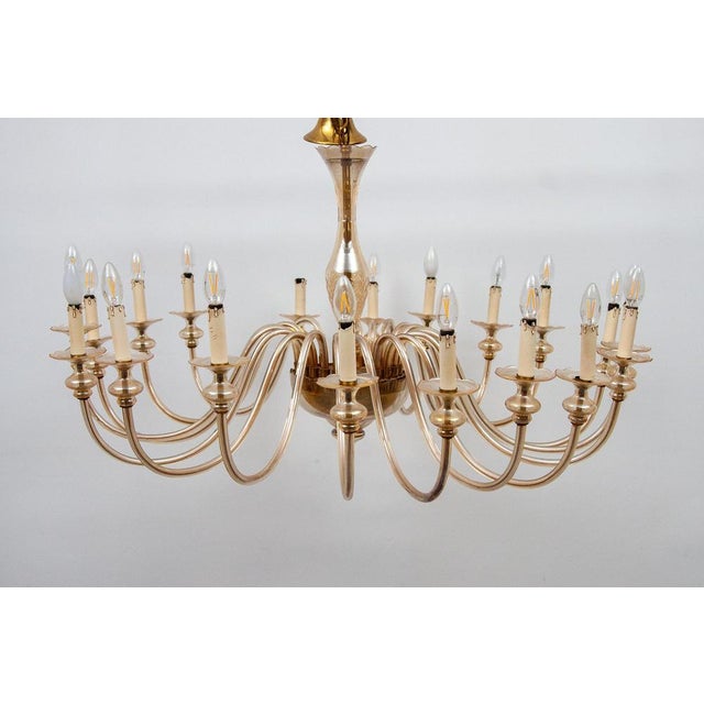 Large 24-Arm Amber Murano Glass Chandelier, 1950 For Sale - Image 4 of 17