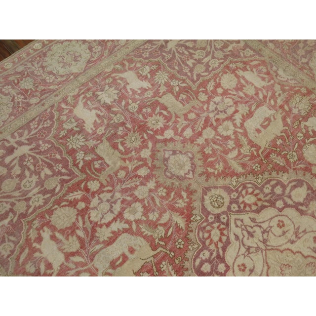 Early 20th Century Lavender Rose Turkish Pictorial Rug rug no.j1791 For Sale - Image 4 of 12