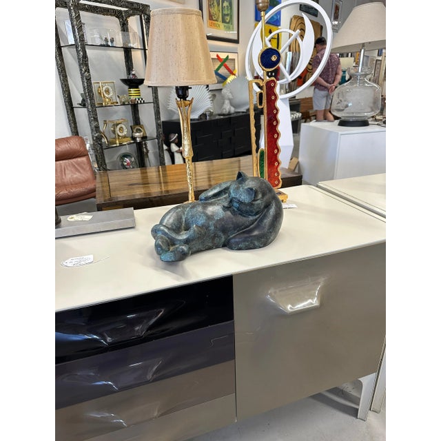 Figurative Barbara Beretich “Tanko” Bronze Cat Sculpture 1996 For Sale - Image 3 of 12
