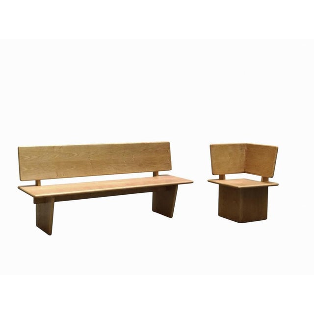 Wood Bench in Light Oak, Italy, 1980s For Sale - Image 7 of 9