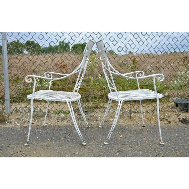 Vintage Wrought Iron Salterini Style Garden Patio Dining Set - 5 Pc Set For Sale - Image 11 of 12