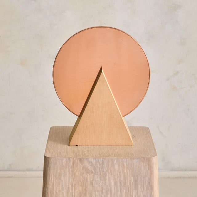 Vintage Italian Wood + Copper Triangle Sculpture by Banci Firenze For Sale - Image 12 of 13