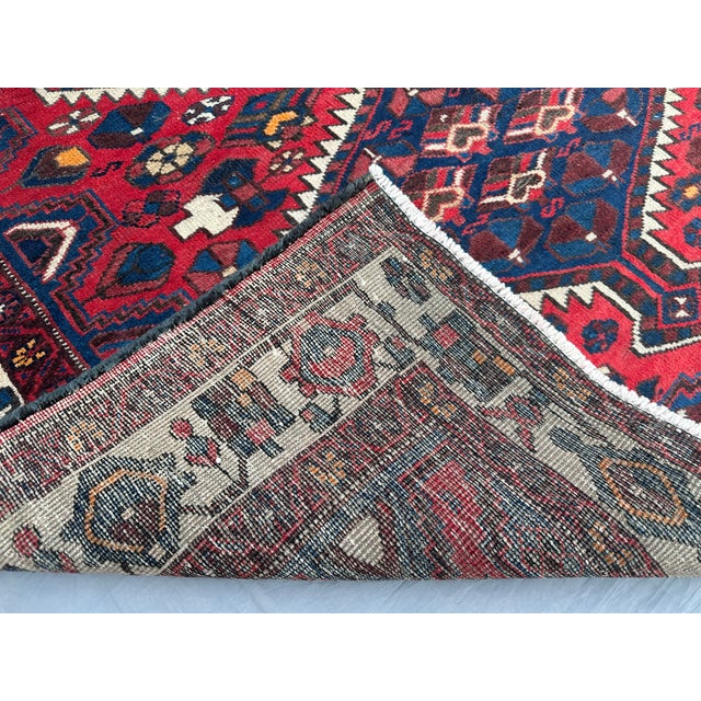 Ruby Red 1970s Old Hand-Knotted Persian Tribal Rug For Sale - Image 8 of 8