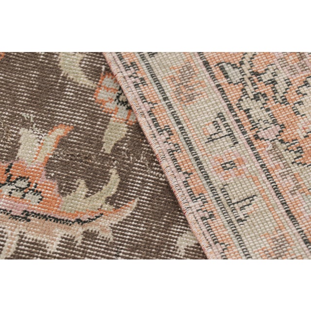 Textile Vintage Turkish Distressed Rug With Colorful Floral Patterns, From Rug & Kilim For Sale - Image 7 of 7