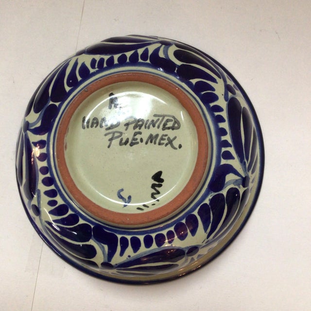 Vintage Hand Painted Mexican Majolica Talavera Salsa or Dip Bowls- a Pair For Sale - Image 12 of 13