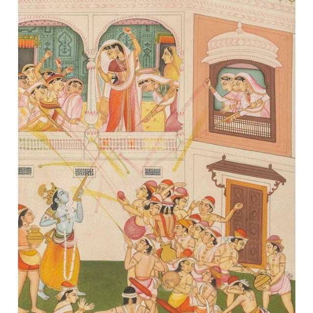 Mughal School Radna and Krishna Gouache, 2 For Sale - Image 4 of 9