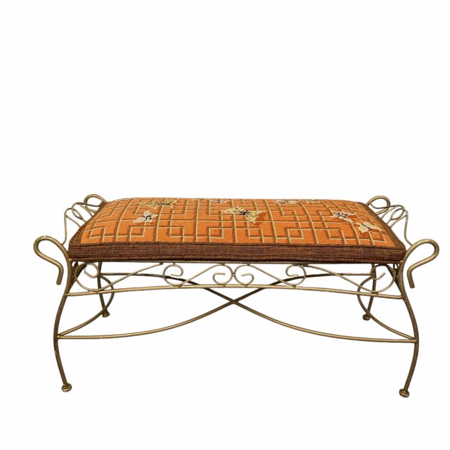 Vintage mid century, one of a kind butterflies on an orange lattice background. At one time the cover was zip off but has...
