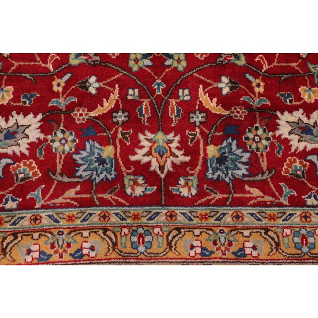 1990s Traditional Floral 1990's Pak-Persian Red/Teal Wool Rug - 9'0'' X 12'0'' For Sale - Image 5 of 9