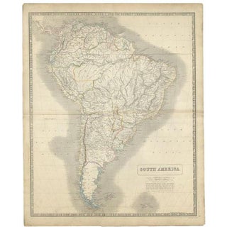 Antique Map of South America by Johnston, 1844 For Sale