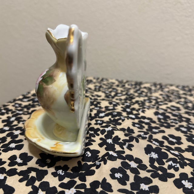 1940s Floral Pitcher Wall Pocket For Sale - Image 5 of 5
