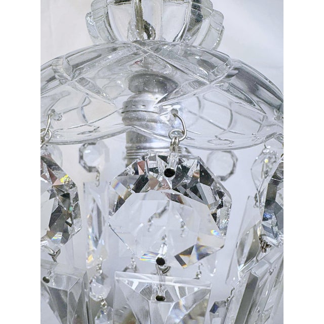 Silver Vintage Glass Dish Basket Chandelier For Sale - Image 8 of 8