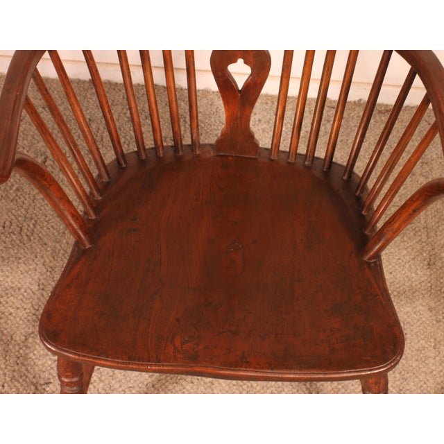 Brown 18th Century Windsor Armchair in Yew and Ash Wood For Sale - Image 8 of 12