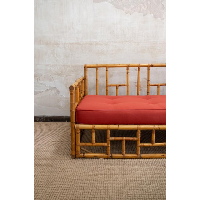 Bamboo Sofa with Geometric Structure from Vivai Del Sud, 1970s For Sale - Image 3 of 6