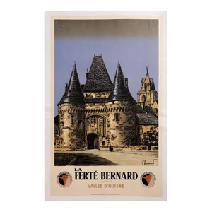 1940s Original French Travel Poster, La Ferté Bernard