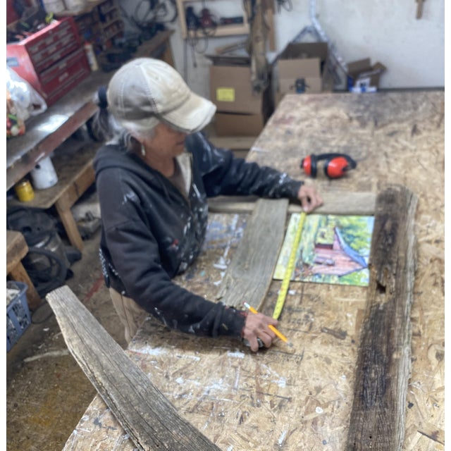 Red "Seeking Shade" ~ Lorie Batson, Original Oil Painting. A Quiet Farm Scene With a Mini Donkey Seeking Shade Under an Old Barn Roof. For Sale - Image 8 of 8