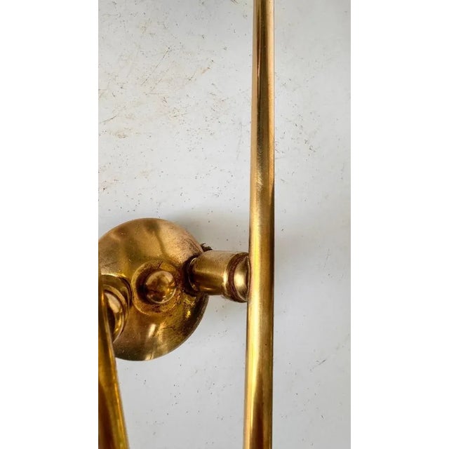 Sconce with Two - Branch Opaline Lampshades from Arlus, 1950s For Sale - Image 6 of 11