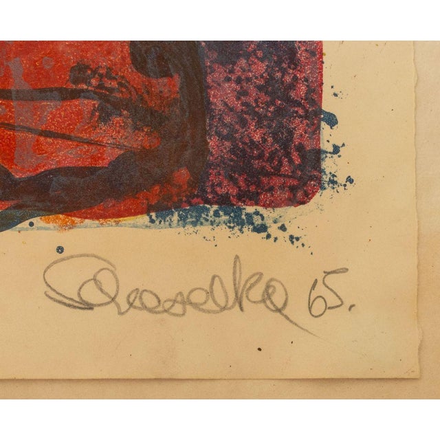 Elfi Schuselka Abstraction Lithographs, 1965, 2 For Sale - Image 4 of 13