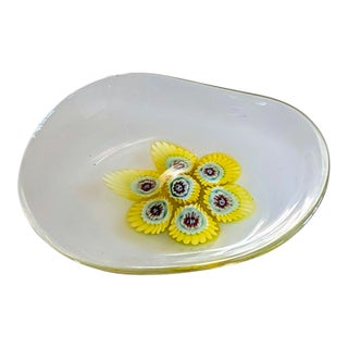Mid 20th Century Millefiori Organically Shaped Glass Dish For Sale