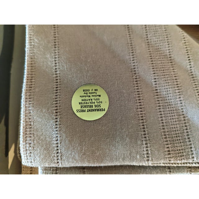 1980s Vintage Chalet Tablecloth With 8 Matching Napkins in Taupe For Sale - Image 5 of 9