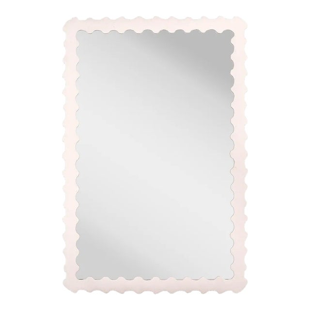 Fleur Home Audubon Bamboo Rectangle Mirror in Frosted Petal, 24x36 For Sale