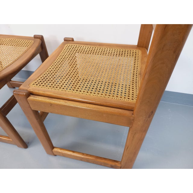 Vintage Sleigh Chairs in Beech and Cane, 1970s, Set of 2 For Sale - Image 3 of 18