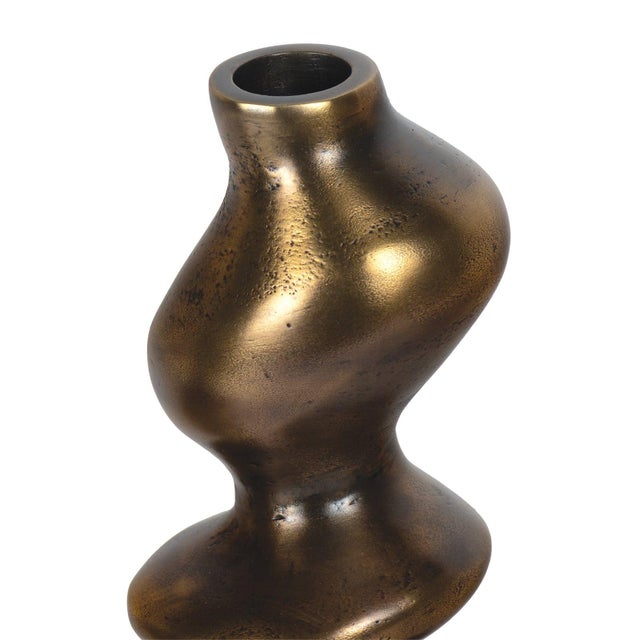 2020s Blobby Candle Holder Set, Brass For Sale - Image 5 of 6