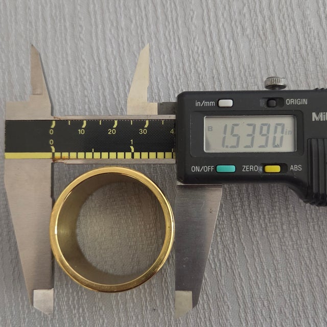 Metal Vintage Solid Brass Banded Napkin Rings W Wooden Box - Set of 8 For Sale - Image 7 of 9