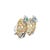 Mid-Century Italian 18K two-tone floral earrings featuring emeralds (0.20 ctw) and diamonds (0.40 ctw). A Retro–Floral...