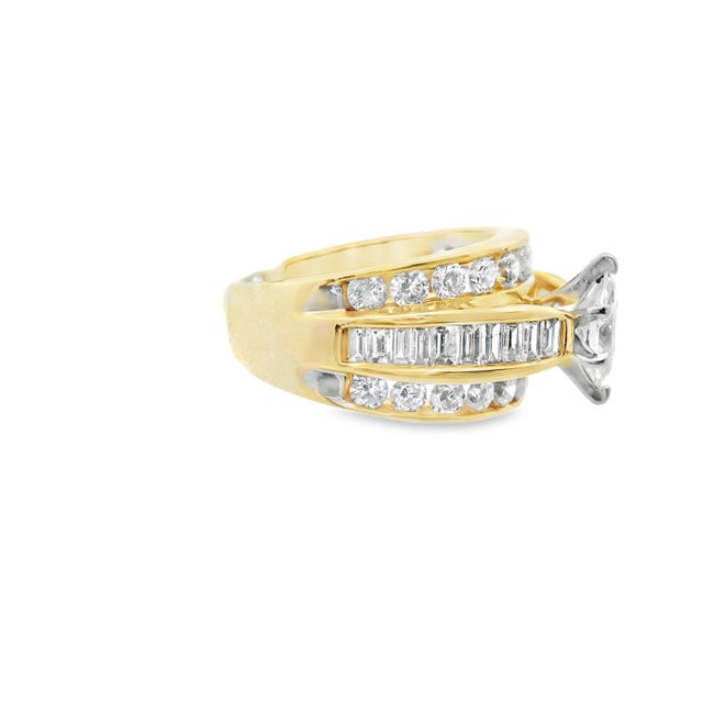 1990s 14k Yellow Gold Diamond Engagment Ring, Size 8.25 For Sale In Lexington, KY - Image 6 of 14