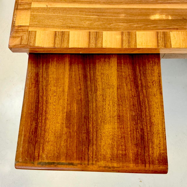 Mid-Century Modern Boho Chic Striped Cedar Top Executive Desk For Sale - Image 14 of 17