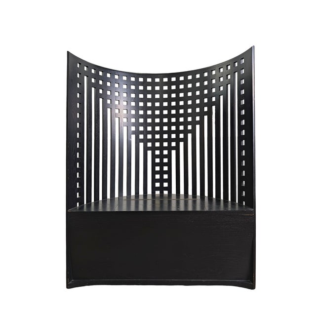 Vintage 312 Willow Throne chair designed by Charles Rennie Mackintosh and produced by Cassina, Italy. This is an...