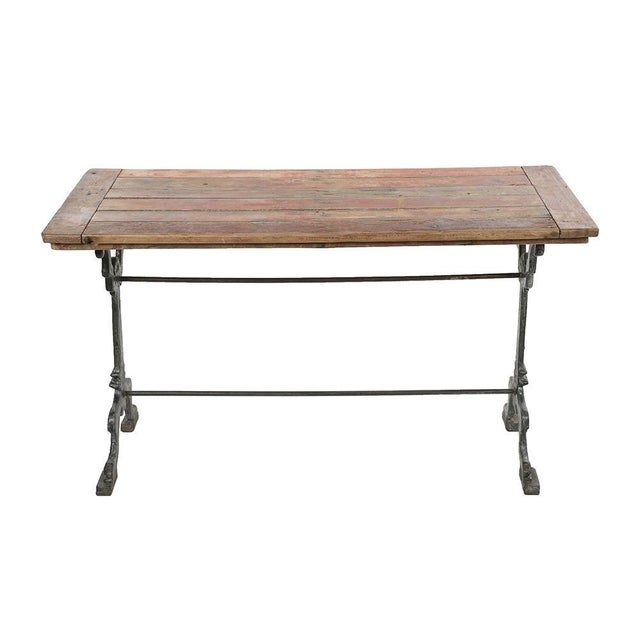 Cast Iron and Patinated Wood Bistro Table For Sale - Image 9 of 9