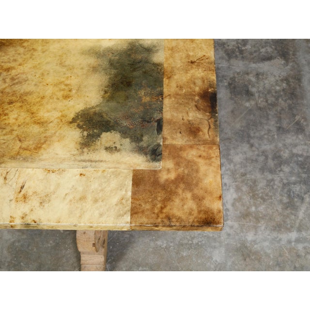 Italian Coffee Table Made of 19th Century Bleached Oak Base and Later Vellum Top For Sale In Atlanta - Image 6 of 12