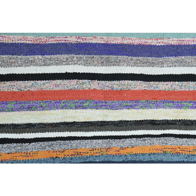 Striped Colorful Kilim Turkish Vintage Runner Rug For Sale - Image 11 of 11