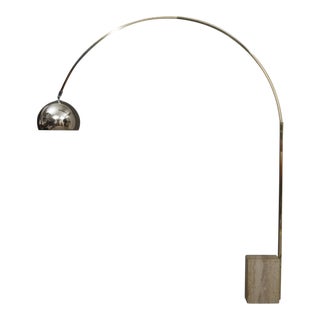 1960s Italian Castiglioni Style Floor Arc Lamp For Sale