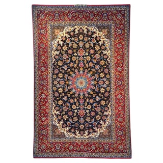 Isfahan Rug with Silk, 1940s For Sale