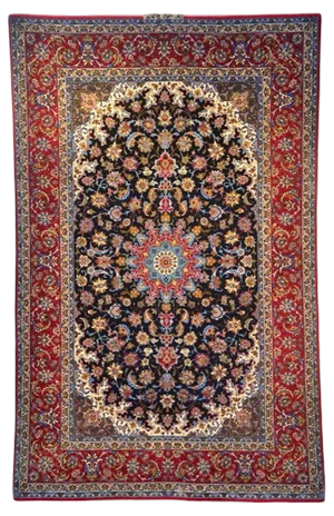 Isfahan Rug with Silk, 1940s