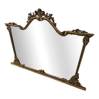 Vintage Mirror in Lacquered and Carved Wood, 1960 For Sale