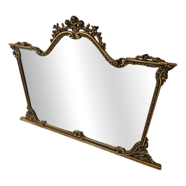 Vintage Mirror in Lacquered and Carved Wood, 1960 For Sale