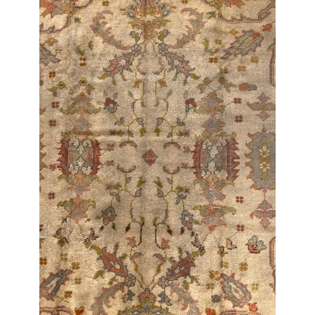 Antique Oushak Rug 11.3x8.2 For Sale - Image 4 of 5