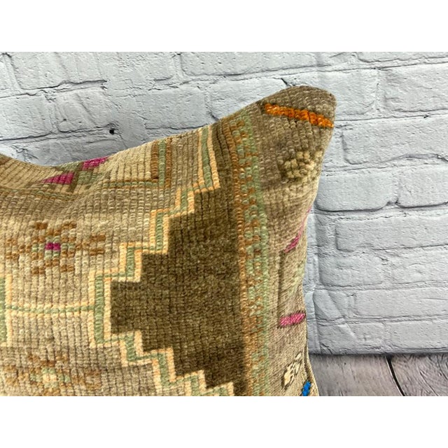 Turkish 20 x 20 Rug Pillow Cappadocian Dreamy Turkish Pillow Cushion Cover For Sale - Image 3 of 4